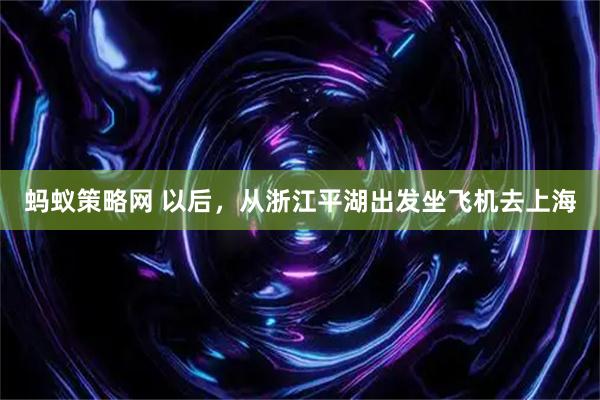 蚂蚁策略网 以后，从浙江平湖出发坐飞机去上海